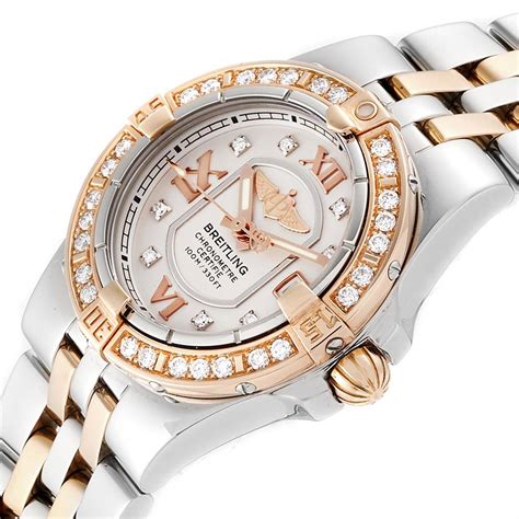 breitling ladies watch with diamonds|Breitling galactic women's watch.